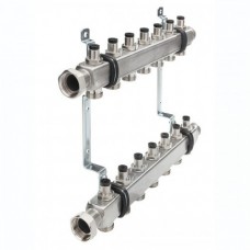 Коллектор для систем отопления с запорными вентилями в сборе
